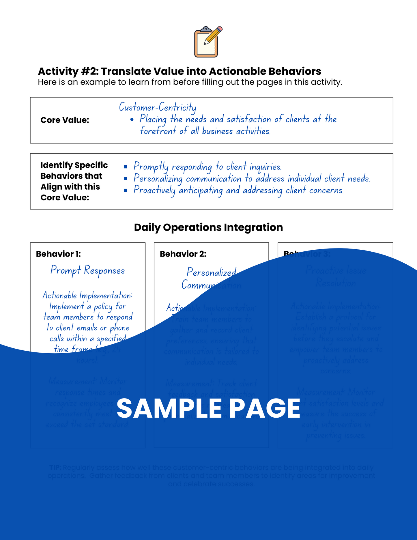sample activity page