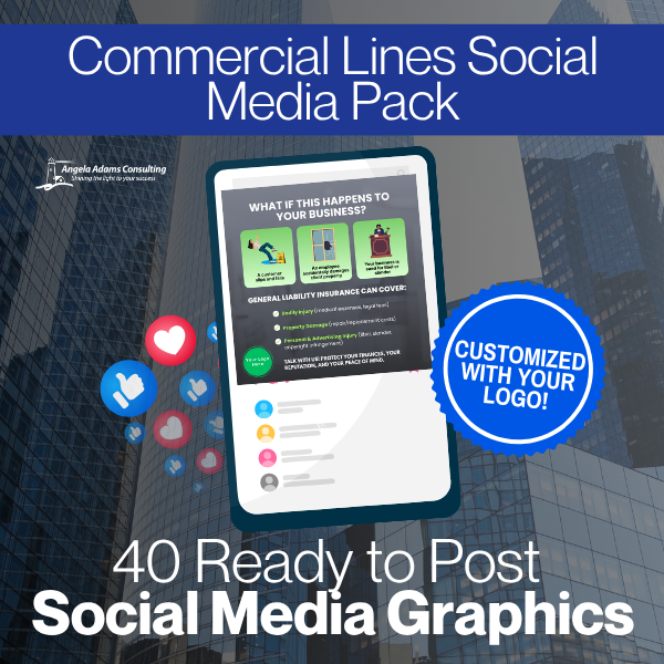 6 Months of Content! Ready-to-Post Commercial Lines Graphics Pack (for social media) Customized with YOUR LOGO!