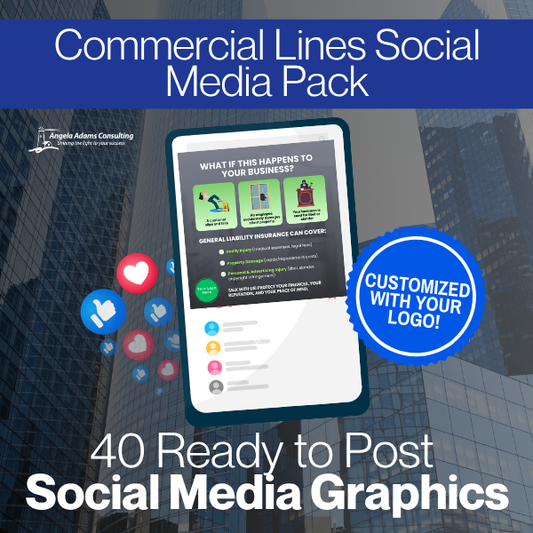 6 Months of Content! Ready-to-Post Commercial Lines Graphics Pack (for social media) Customized with YOUR LOGO!