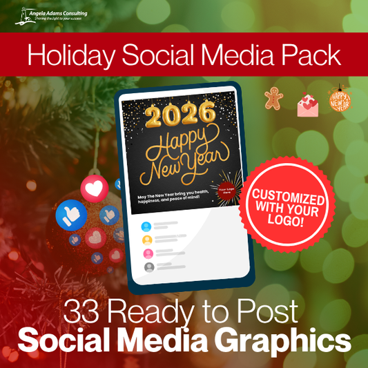 Ready-to-Post Holiday Graphics Pack (for social media) Customized with YOUR LOGO!