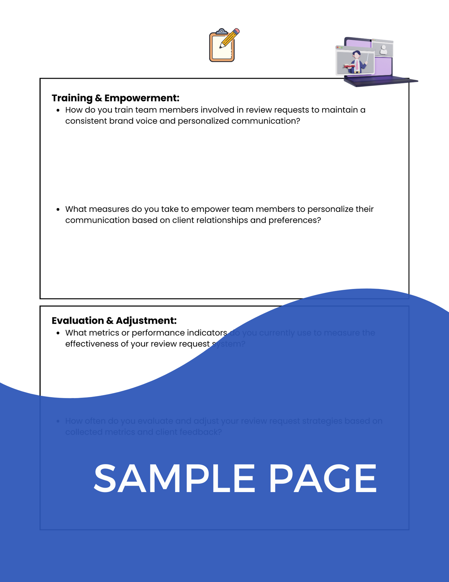 Sample Page of Workbook