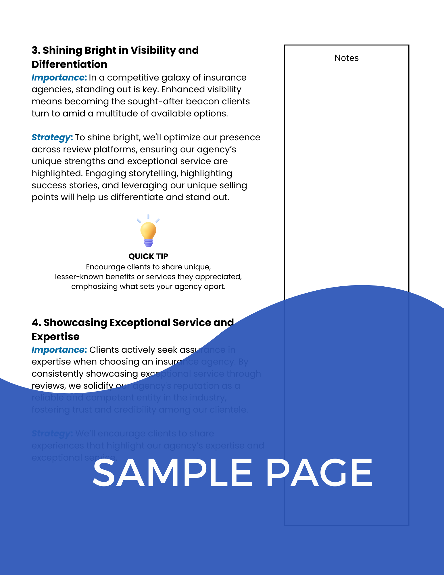 Sample Page of Workbook