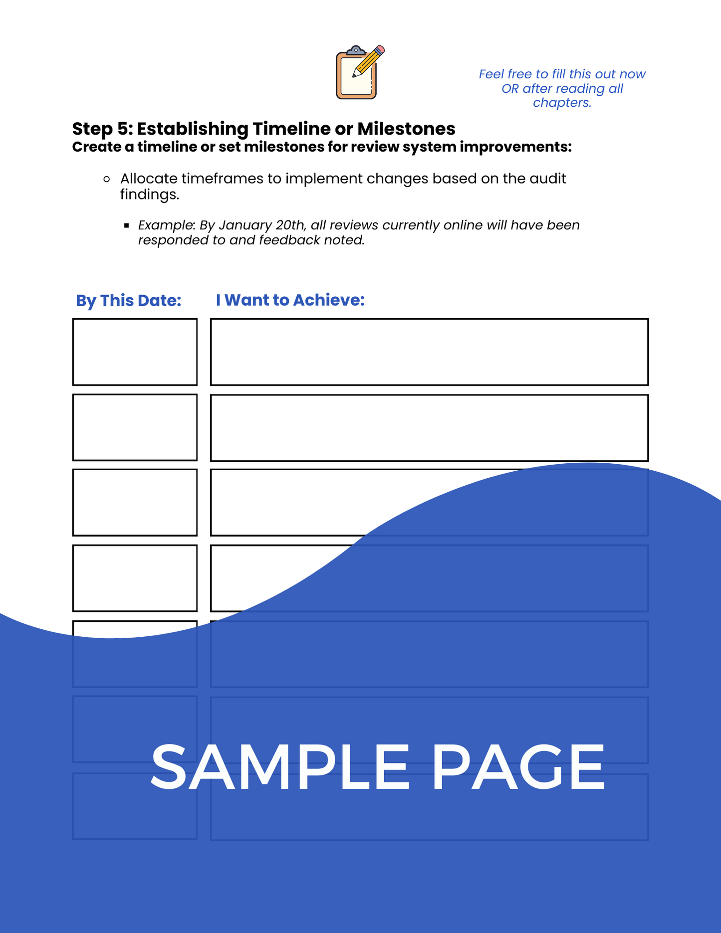 Sample Page of Workbook