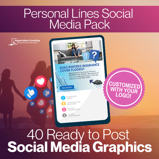 6 Months of Content! Ready-to-Post Personal Lines Graphics Pack (for social media) Customized with YOUR LOGO!